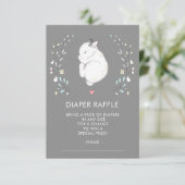 Invitation Billet de rabat à Baby shower de lapin couché (Debout devant)