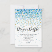 Invitation Billet de rabat au Baby shower Confetti Bleu (Devant)