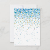 Invitation Billet de rabat au Baby shower Confetti Bleu (Dos)