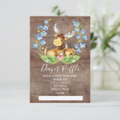 Invitation Billet de rabat au Baby shower d'orignaux de bois (Debout devant)