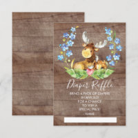 Billet de rabat au Baby shower d'orignaux de bois
