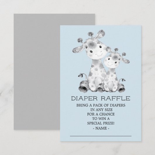 Invitation Billet de rabat Baby shower Giraffe (Devant / Derrière)