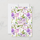 Invitation Billet de rabat de Baby shower floral Lavender (Dos)