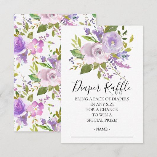 Invitation Billet de rabat de Baby shower floral Lavender (Devant / Derrière)