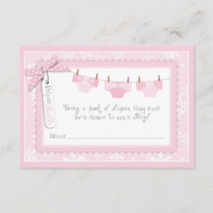 Invitation Billet de rabat de couches pour bébés et faucon de