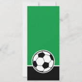 Invitation Billet de soccer noir vert photo de fête d'anniver (Dos)