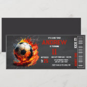 Invitation Billet de soccer personnel Anniversaire garçons (Devant / Derrière)