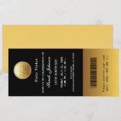 Invitation Billet de soirée Black and Gold (Devant / Derrière)