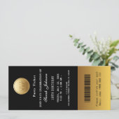 Invitation Billet de soirée Noir et Or (Debout devant)