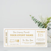 Invitation Billet de spectacle personnalisé, Billet de concer (Debout devant)