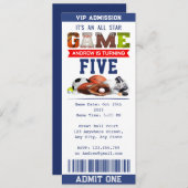 Invitation Billet de sport All Star personnel Anniversaire (Devant / Derrière)