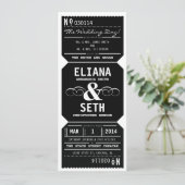 Invitation Billet de théâtre Vintage en noir (Debout devant)