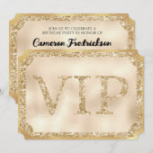 Invitation Billet de Ticket d'Événement Gold VIP (Devant / Derrière)