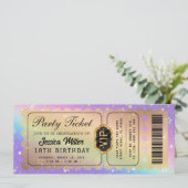 Invitation Billet de ticket VIP Or pour événement élégant (Debout devant)