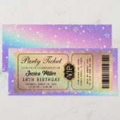 Invitation Billet de ticket VIP Or pour événement élégant (Devant / Derrière)