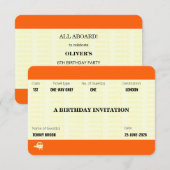 Invitation Billet de Train Inspiré | Anniversaire (Devant / Derrière)
