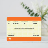 Invitation Billet de Train Inspiré | Anniversaire (Debout devant)
