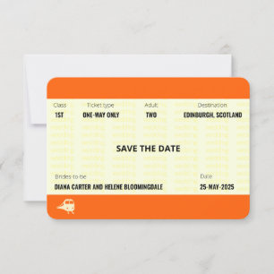 Invitation Billet de train inspiré   LGBTQ+ Enregistrez la da