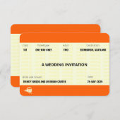 Invitation Billet de train inspiré | Mariage (Devant / Derrière)