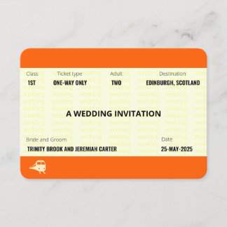 Invitation Billet de train inspiré | Mariage