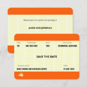 Invitation Billet de train inspiré | Mariage Enregistrer la d (Devant / Derrière)