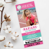 Invitation Billet de volley-ball rose Anniversaire Photo