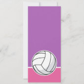Invitation Billet de Volley-ball rose violet Anniversaire Pho (Dos)