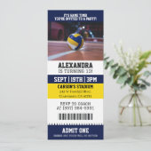 Invitation Billet de Volleyball pour Anniversaire (Debout devant)