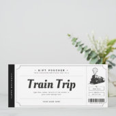 Invitation Billet de voyage en train surprise Bon de cadeau (Debout devant)