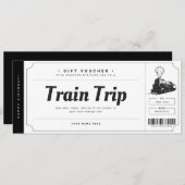 Invitation Billet de voyage en train surprise Bon de cadeau (Devant / Derrière)