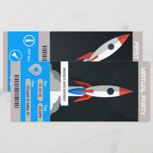 Invitation Billet de voyage pour une fête d'anniversaire virt