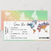 Invitation Billet d'embarquement Enregistrer la date avec pho (Devant / Derrière)