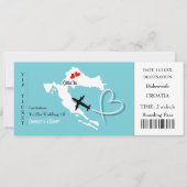 Invitation Billet d'embarquement Mariage Destination Croatie (Devant)