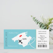 Invitation Billet d'embarquement Mariage Destination Majorque (Debout devant)