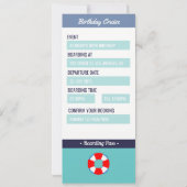 Invitation Billet d'embarquement pour la croisière d'annivers (Dos)