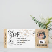 Invitation Billet d'embarquement pour le tableau de sauvegard (Debout devant)