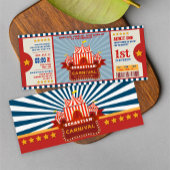 Invitation Billet d'entrée Carnaval Vintage Bleu Anniversaire