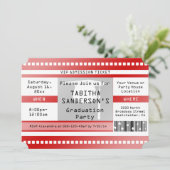 Invitation Billet d'entrée de la fête rouge (Debout devant)