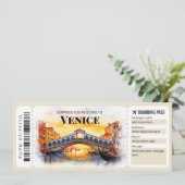 Invitation Billet d'entrée d'embarquement de Venice Plane mod (Debout devant)