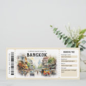 Invitation Billet d'entrée d'embarquement modifiable Bangkok  (Debout devant)