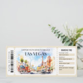 Invitation Billet d'entrée d'embarquement modifiable Las Vega (Debout devant)