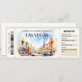 Invitation Billet d'entrée d'embarquement modifiable Las Vega (Devant / Derrière)