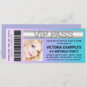 Invitation Billet d'entrée fête d'anniversaire (Devant / Derrière)