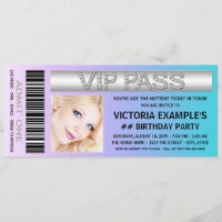 Billet d'entrée fête d'anniversaire