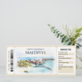 Invitation Billet d'entrée modifiable Maldives Plane Boarding (Debout devant)