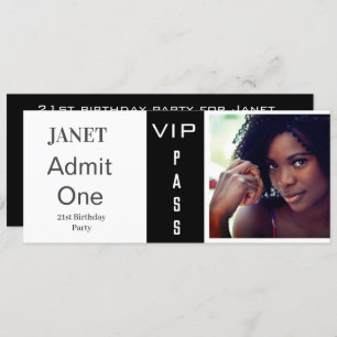 Invitation Billet d'entrée N'importe quel âge Anniversaire Ph