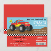 Invitation Billet d'entrée pour garçons, Fête de course de Mo (Devant / Derrière)