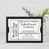 Invitation Billet d'entrée pour la fête de la nouveauté noir  (Debout devant)