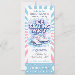 Invitation Billet d'entrée pour la Soirée Patin à Glace