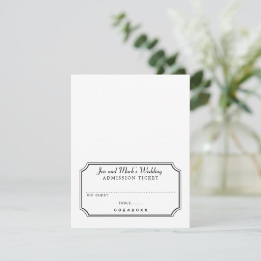 Invitation Billet d'entrée vidéo noir et blanc (Debout devant)